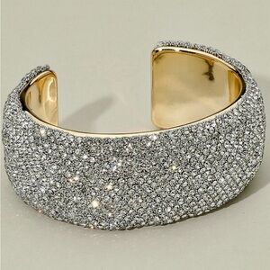 Sparkling Silver and Gold Cuff Bracelet